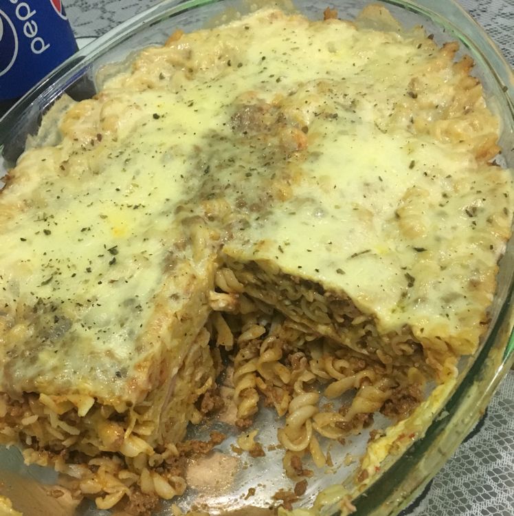 Macarronada com carne moída