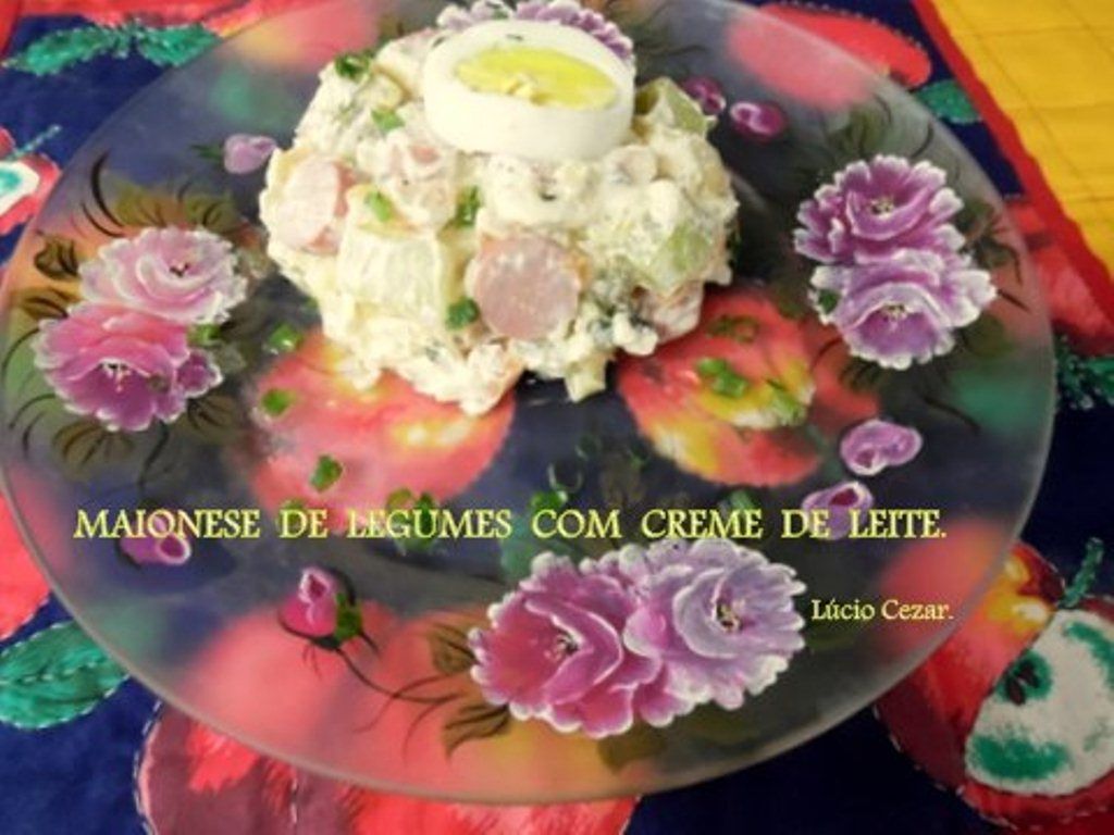 Maionese de legumes com creme de leite