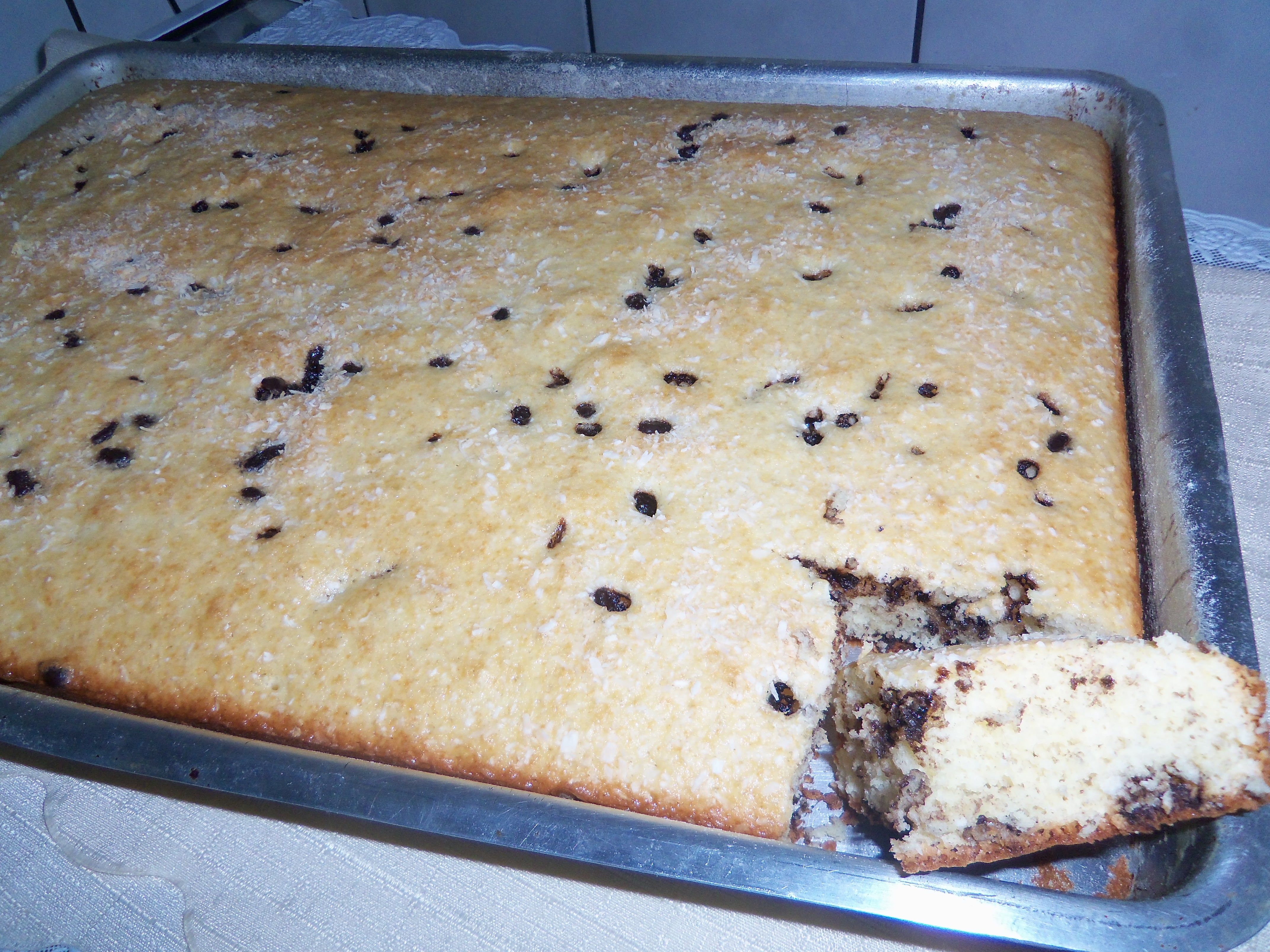 Massa de pão-de-ló para tabuleiro grande