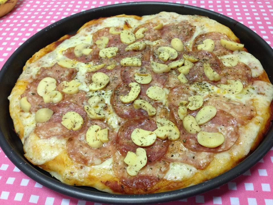 Massa de pizza com batatas