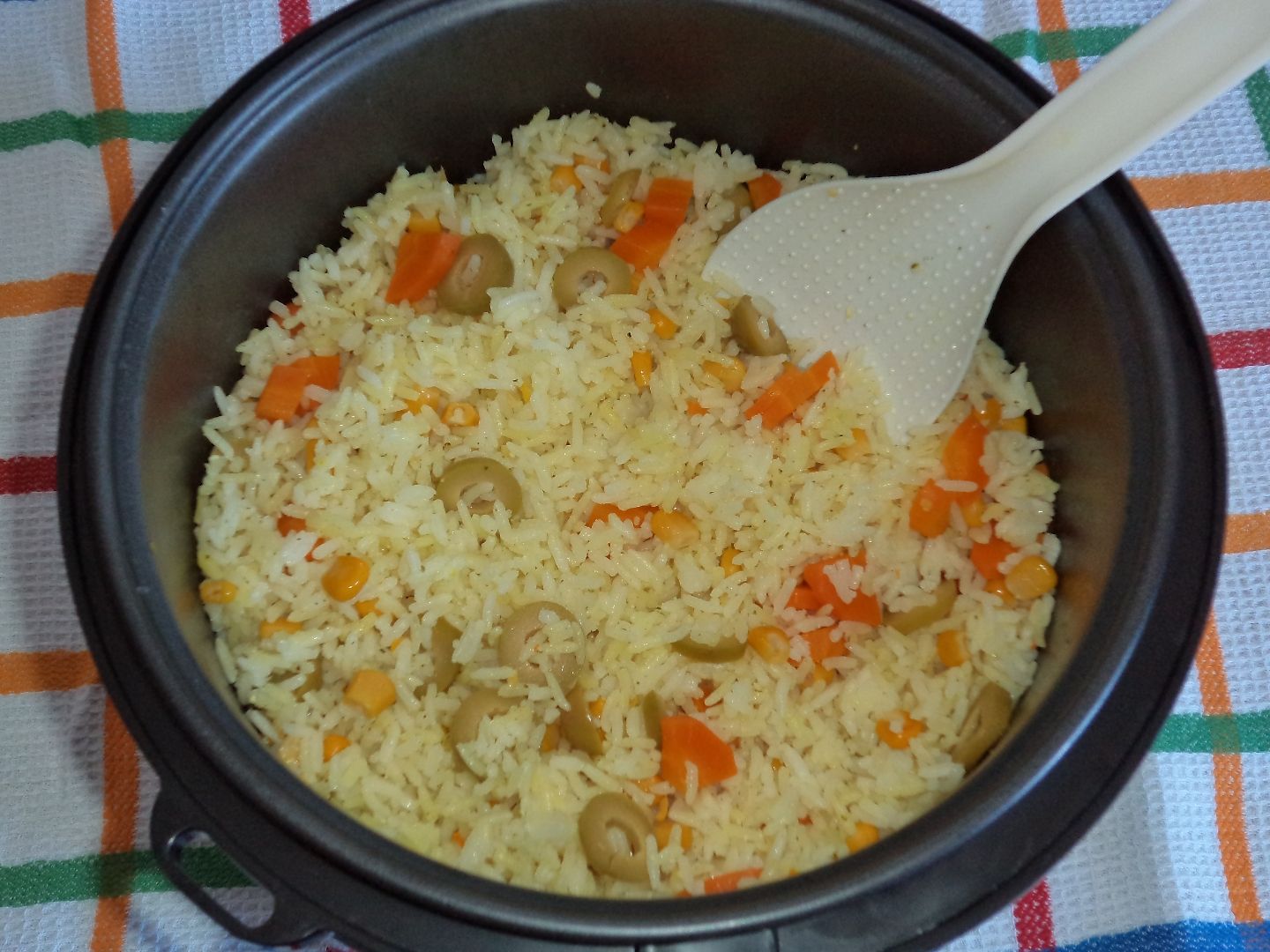 Meu arroz na máquina de arroz