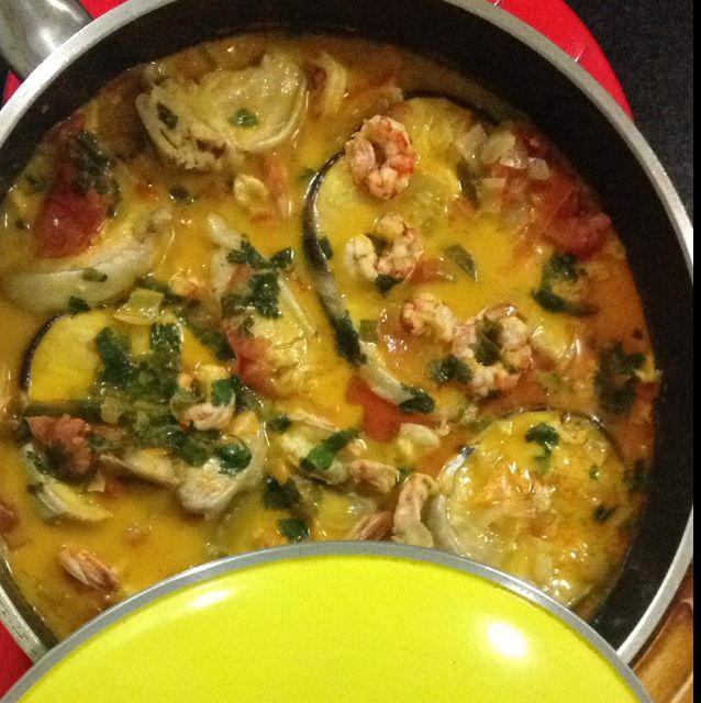 Moqueca de pintado com camarão