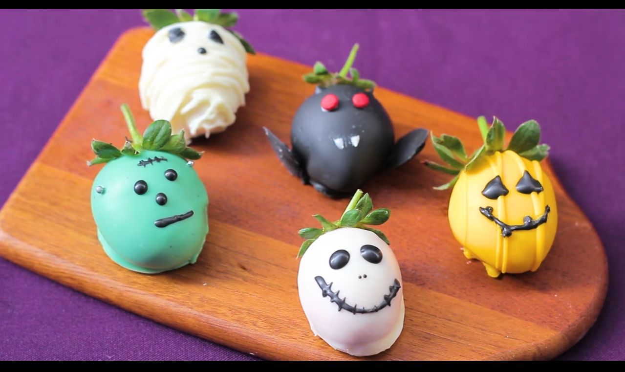 Morangos de Halloween (chocolate)