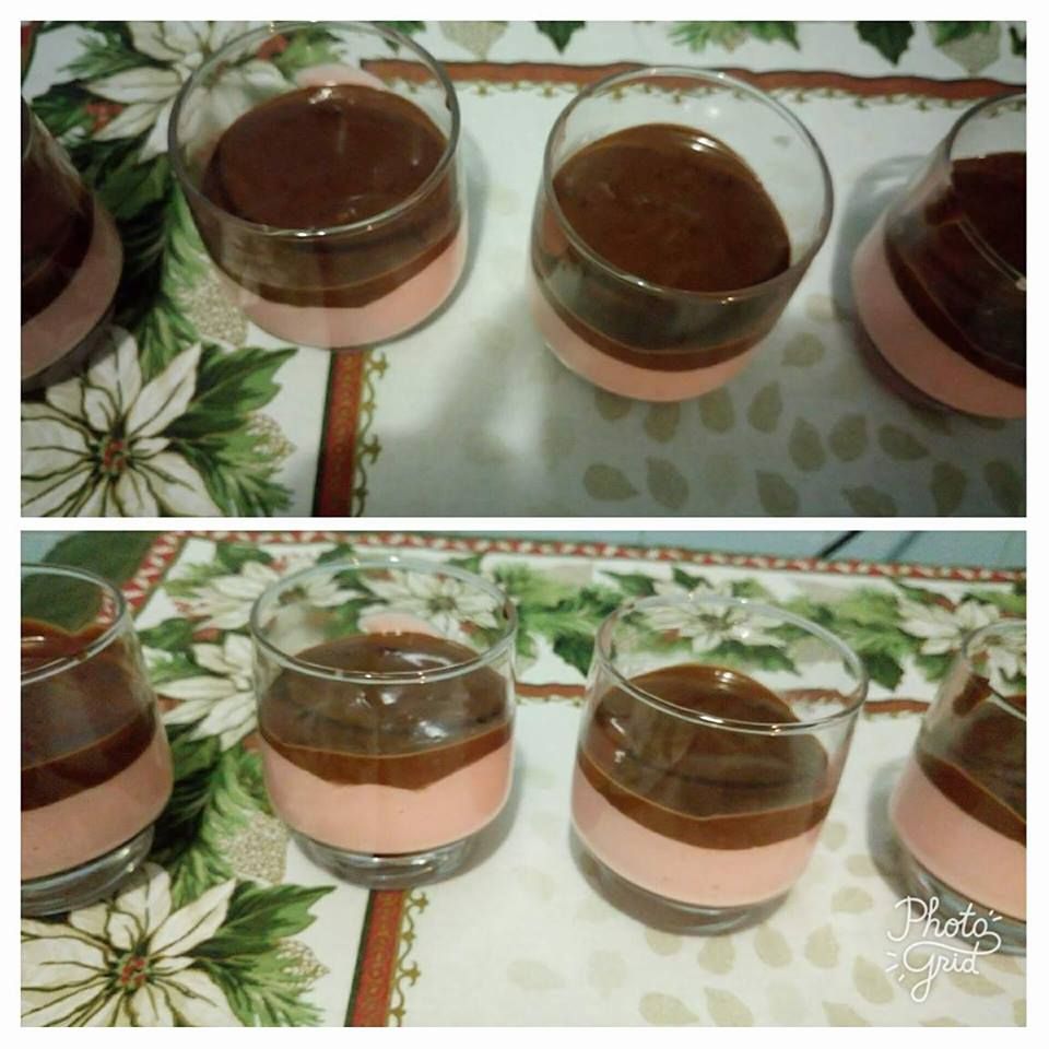 Mousse de suco em pó com ganache