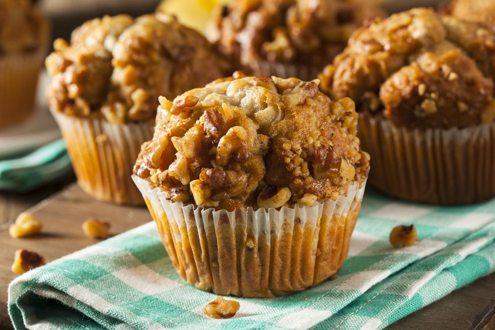 Muffin de banana com castanha da India