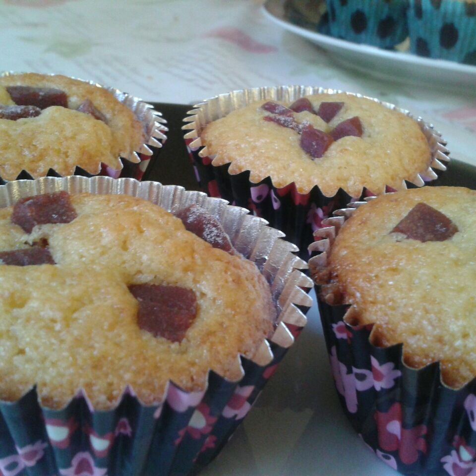 Muffin de fubá com goiabada