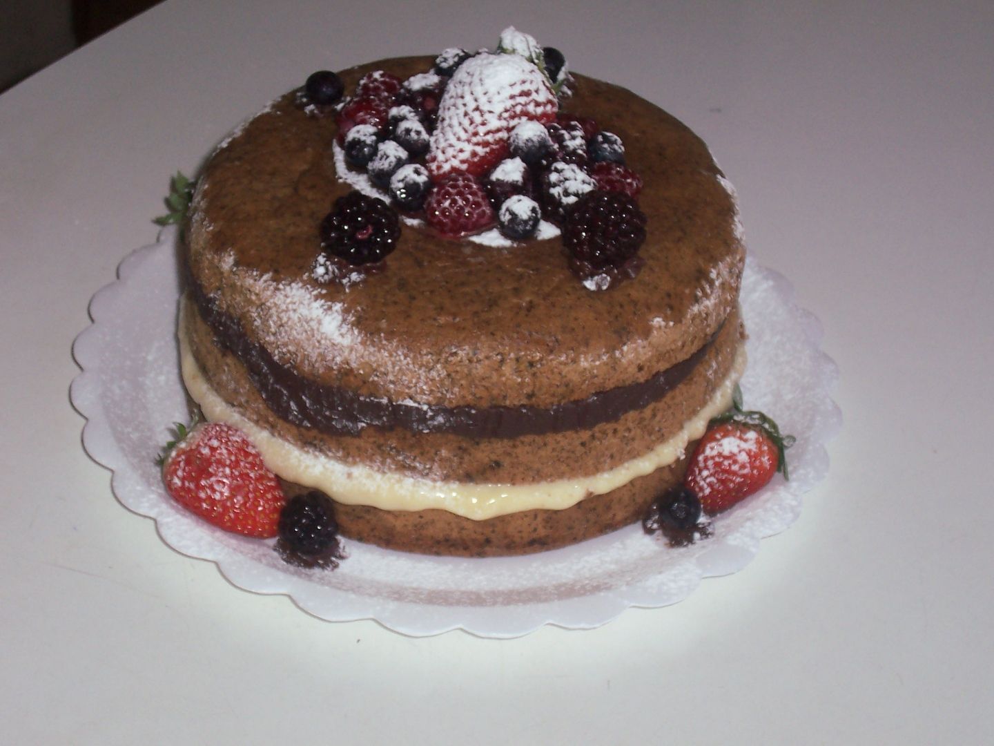 Naked Cake de baunilha com negresco