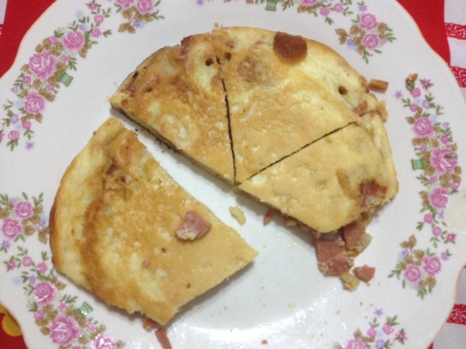 Omelete a delícia com salsicha