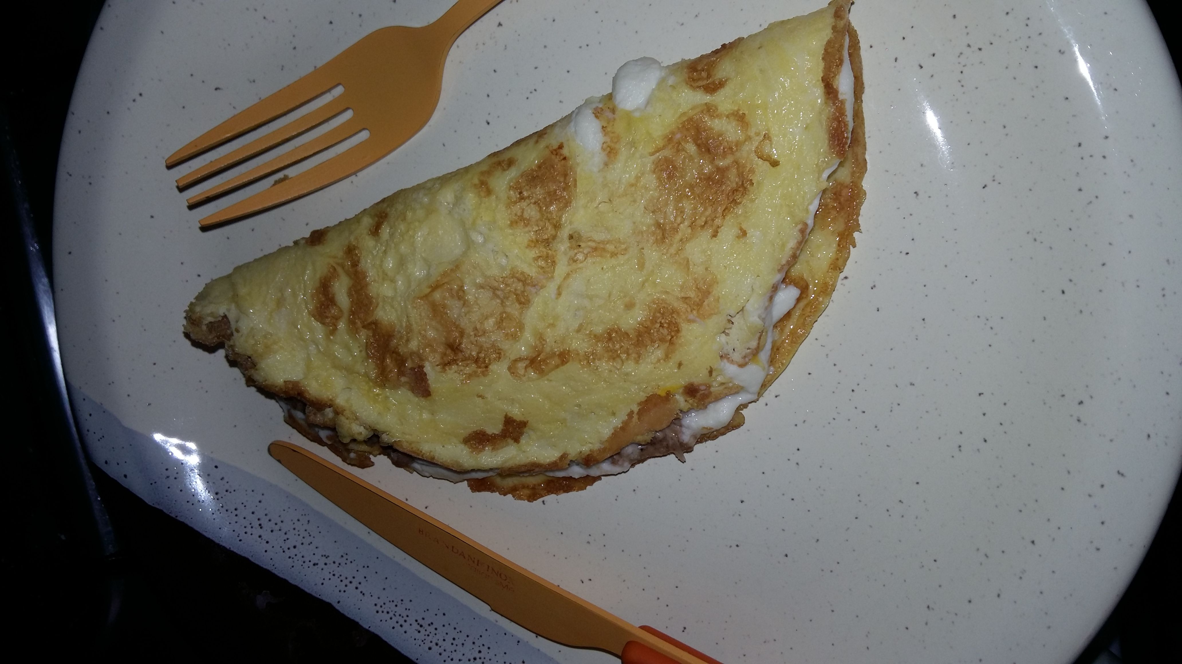 Omelete gourmet com catupiry