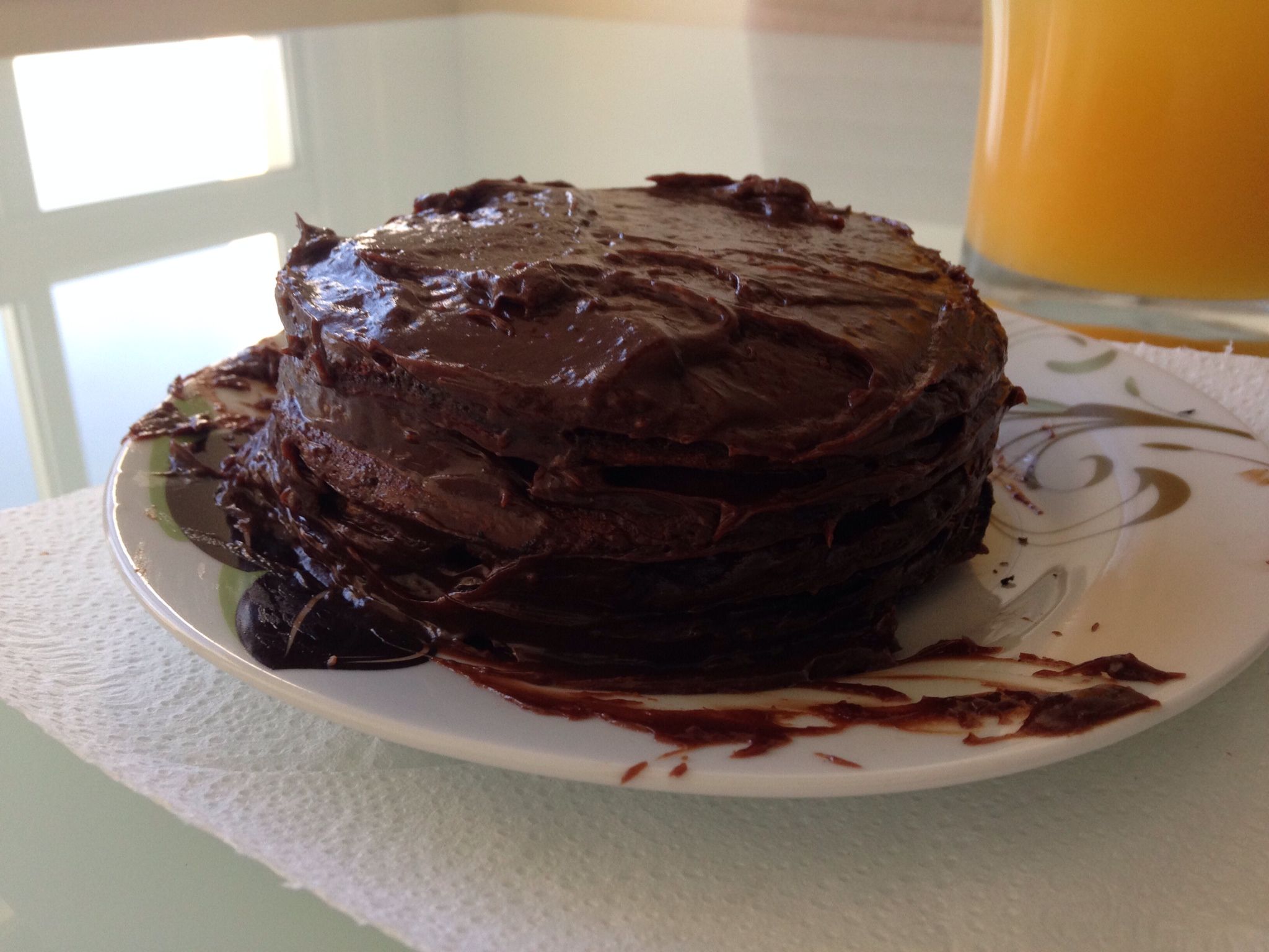 Pancake de chocolate com coco