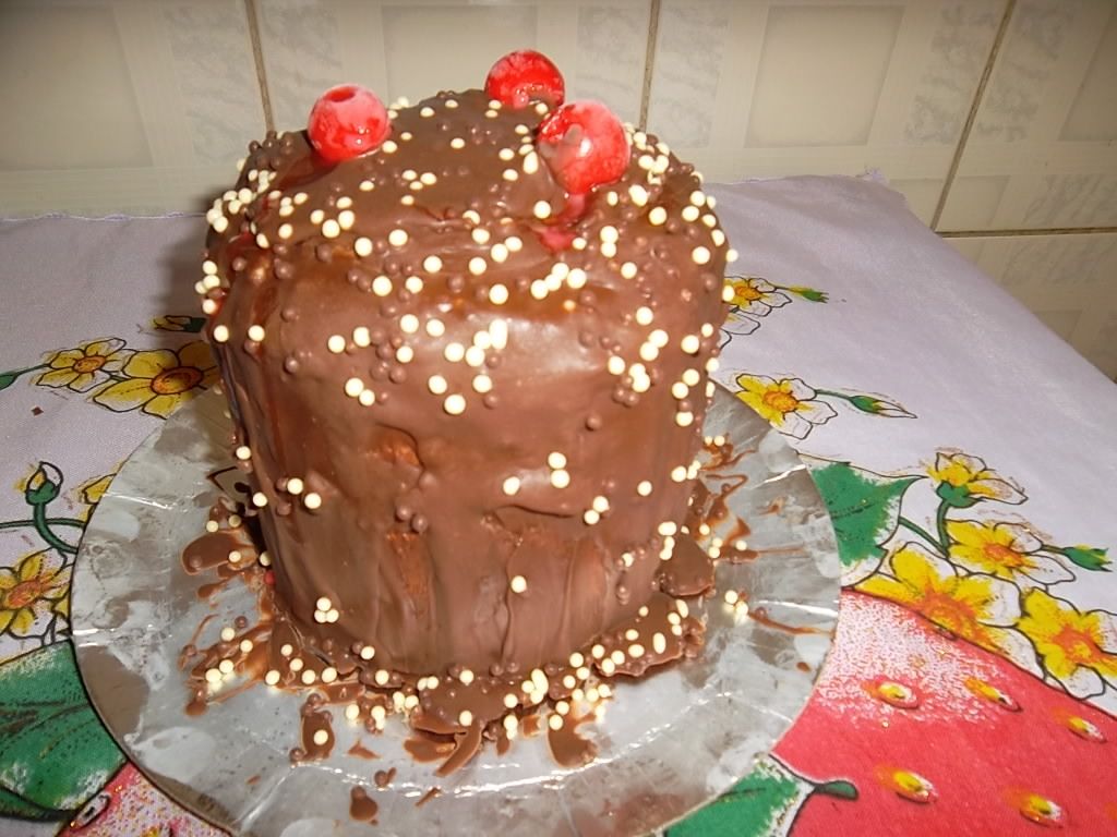 Panetone recheado com gotas de chocolate