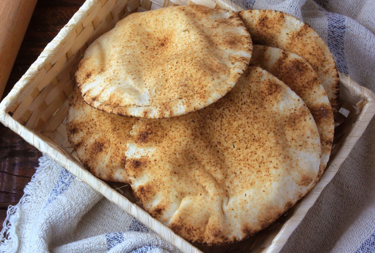 Pão árabe de micro-ondas