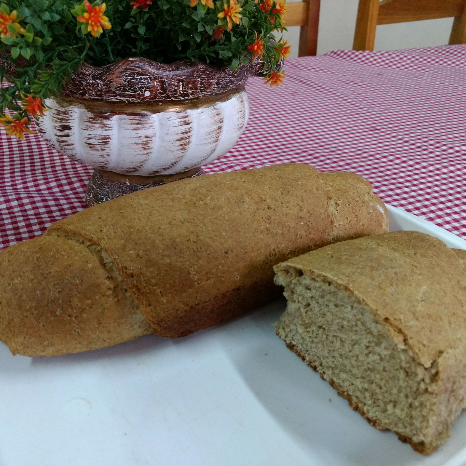 Pão de aveia e farinha de trigo integral