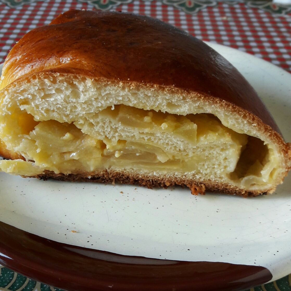 Pão sedução de maçã verde com creme de baunilha