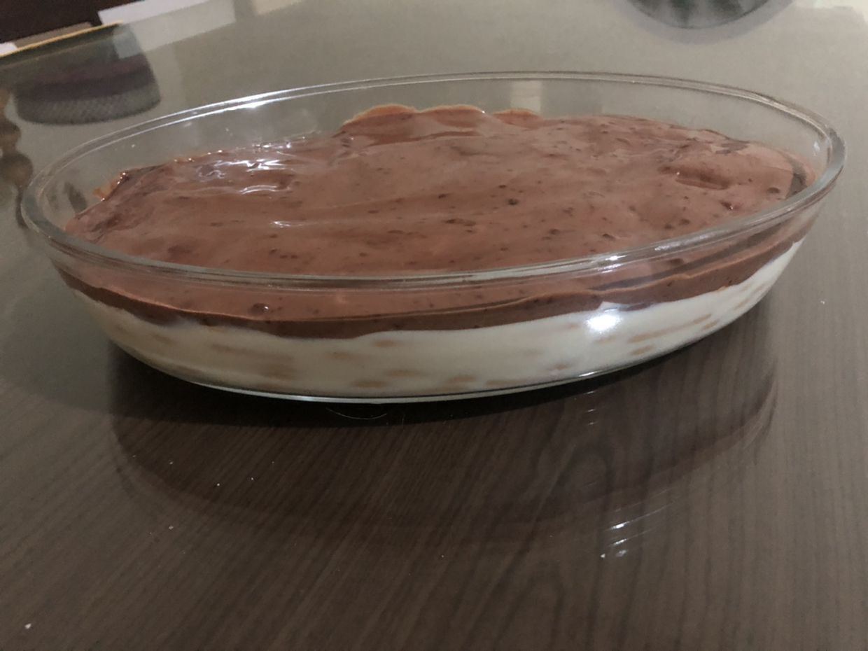 Pavê de maisena com cobertura de ganache