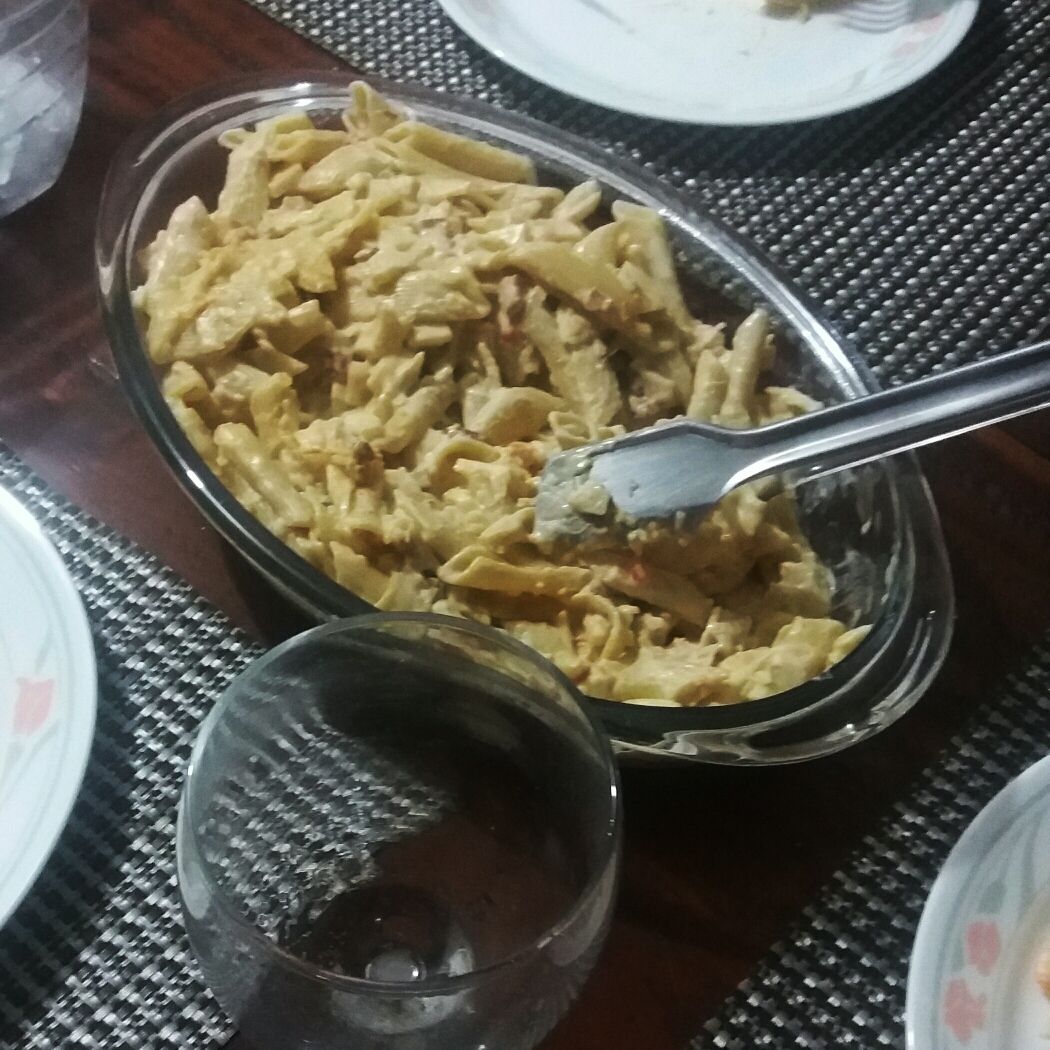 Penne ao molho de camarão branco