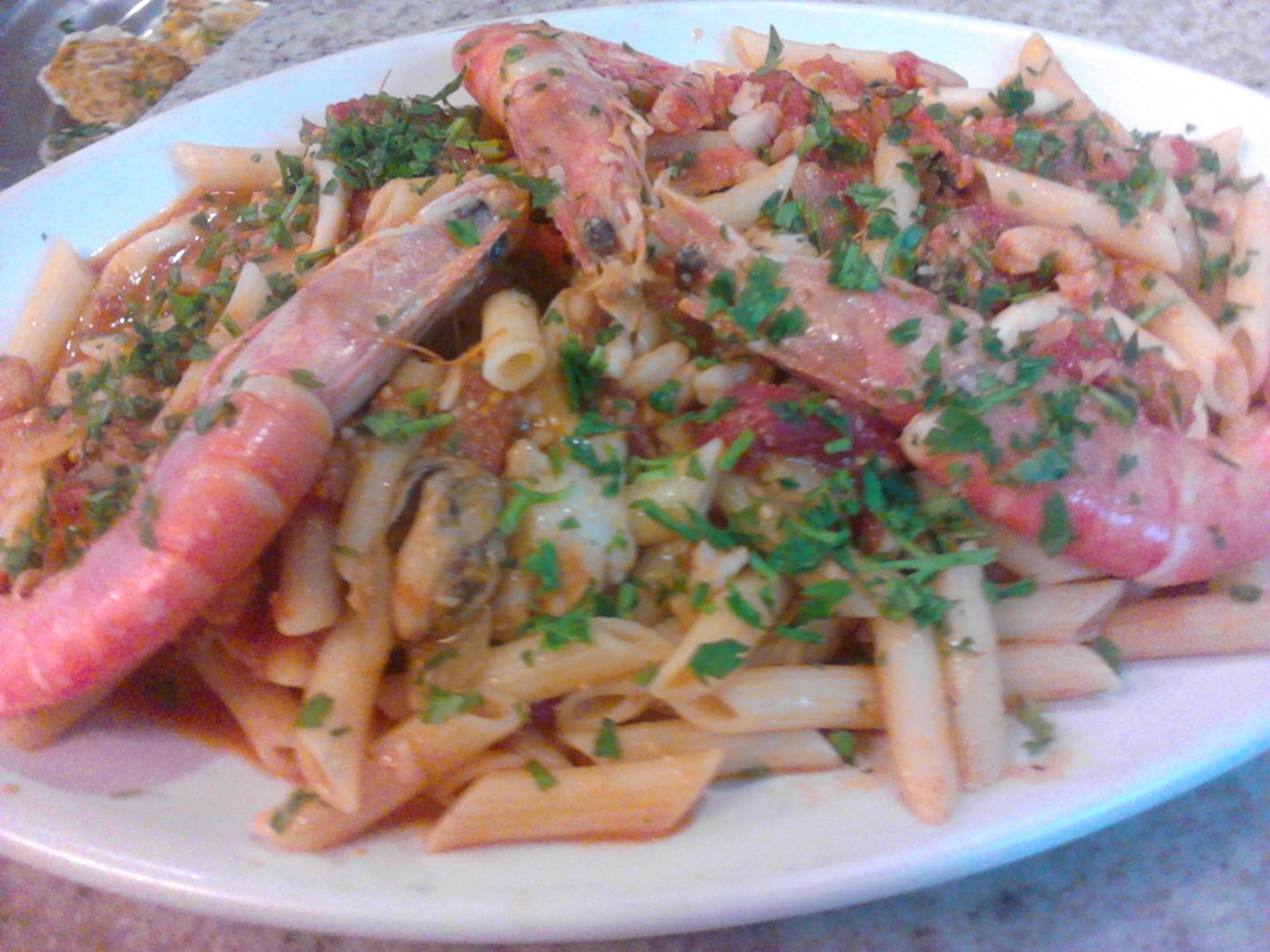 Penne ao molho de camarão