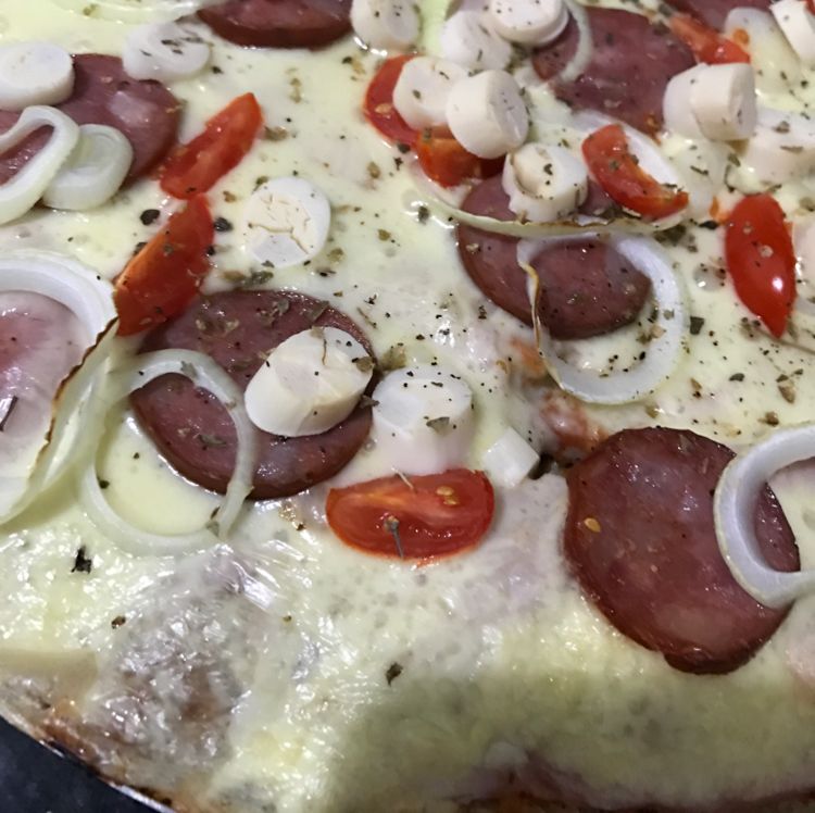 Pizza prática de pão de forma