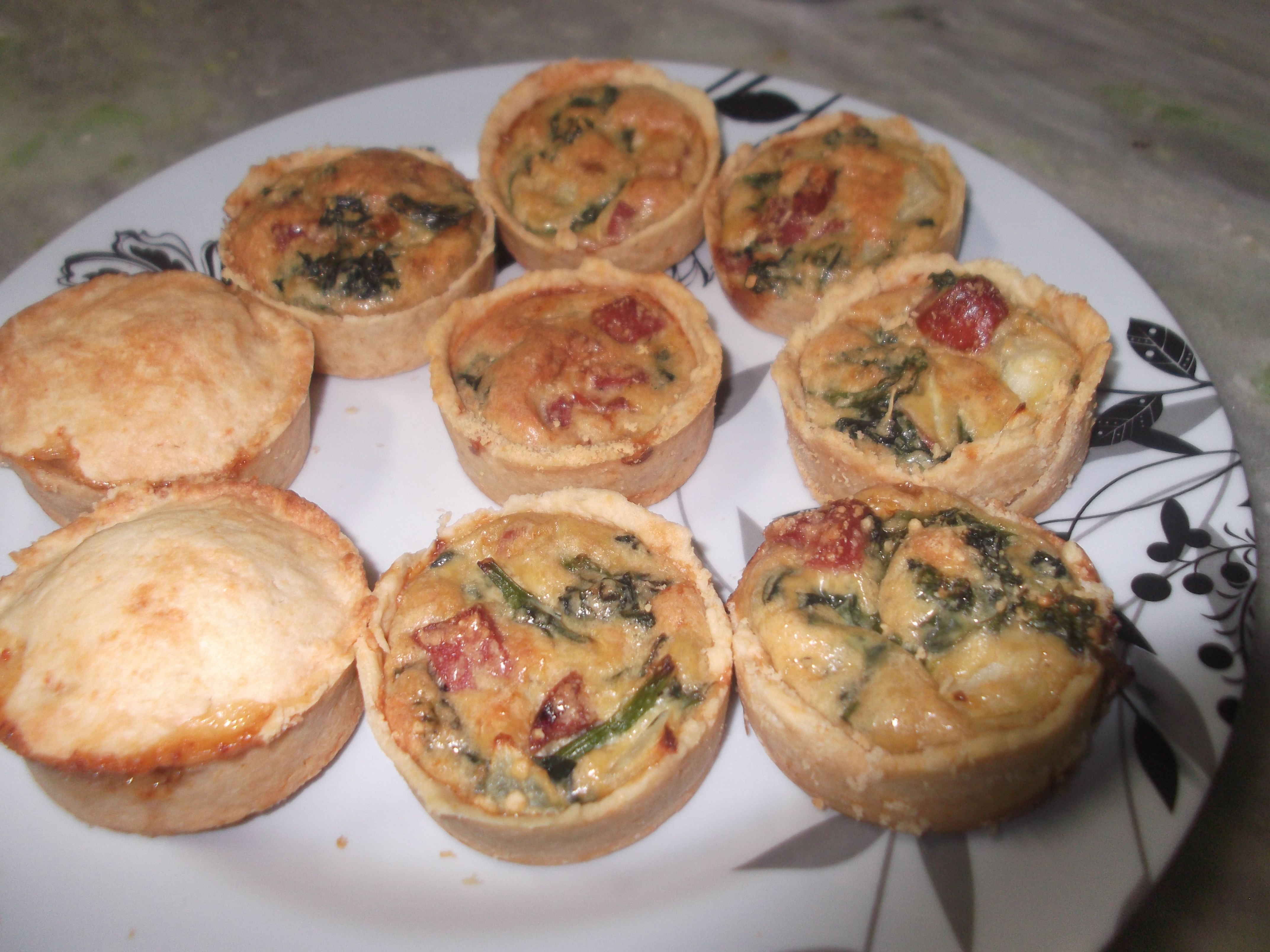 Quiche de espinafre e calabresa