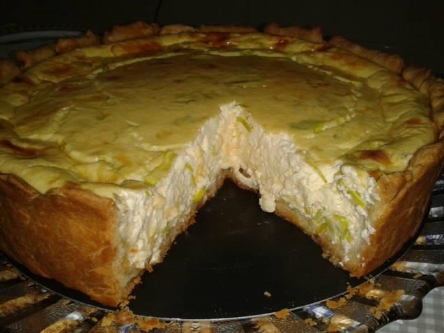 Quiche de queijo e alho-poró