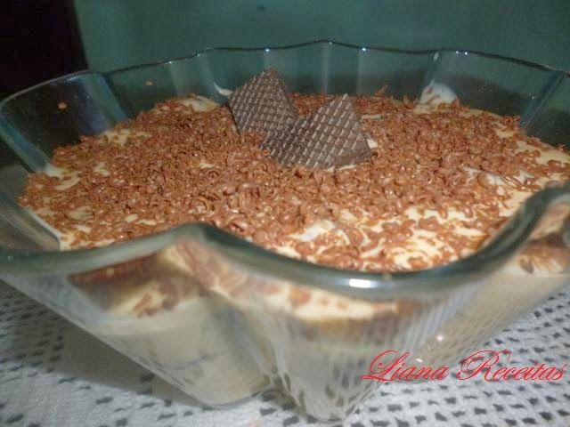 Refrescante de manga com biscoito de chocolate