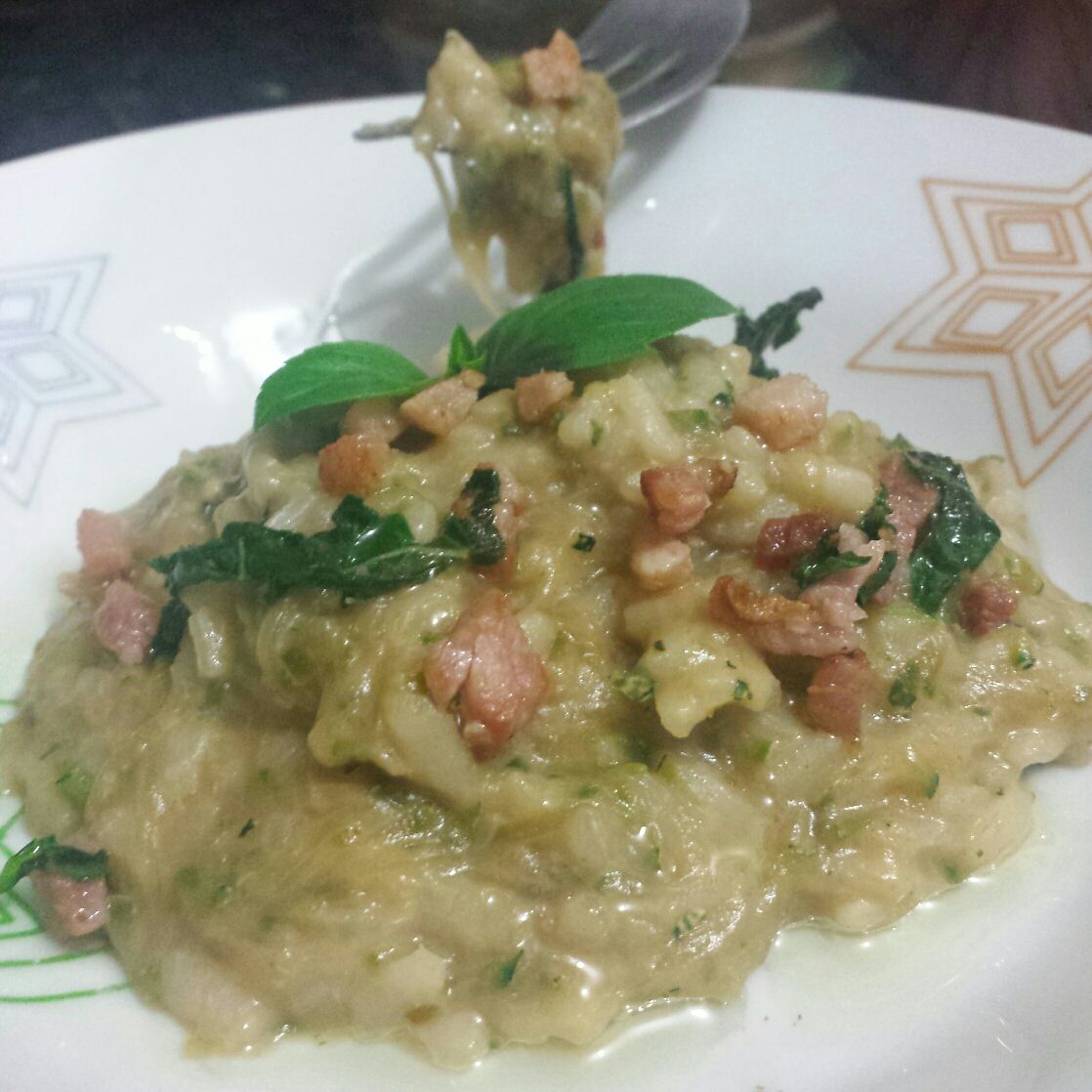 Risoto de abobrinha e iogurte