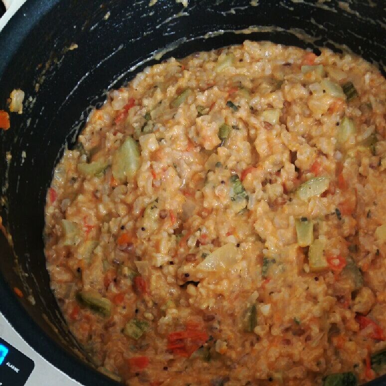 Risoto de abobrinha e tomate