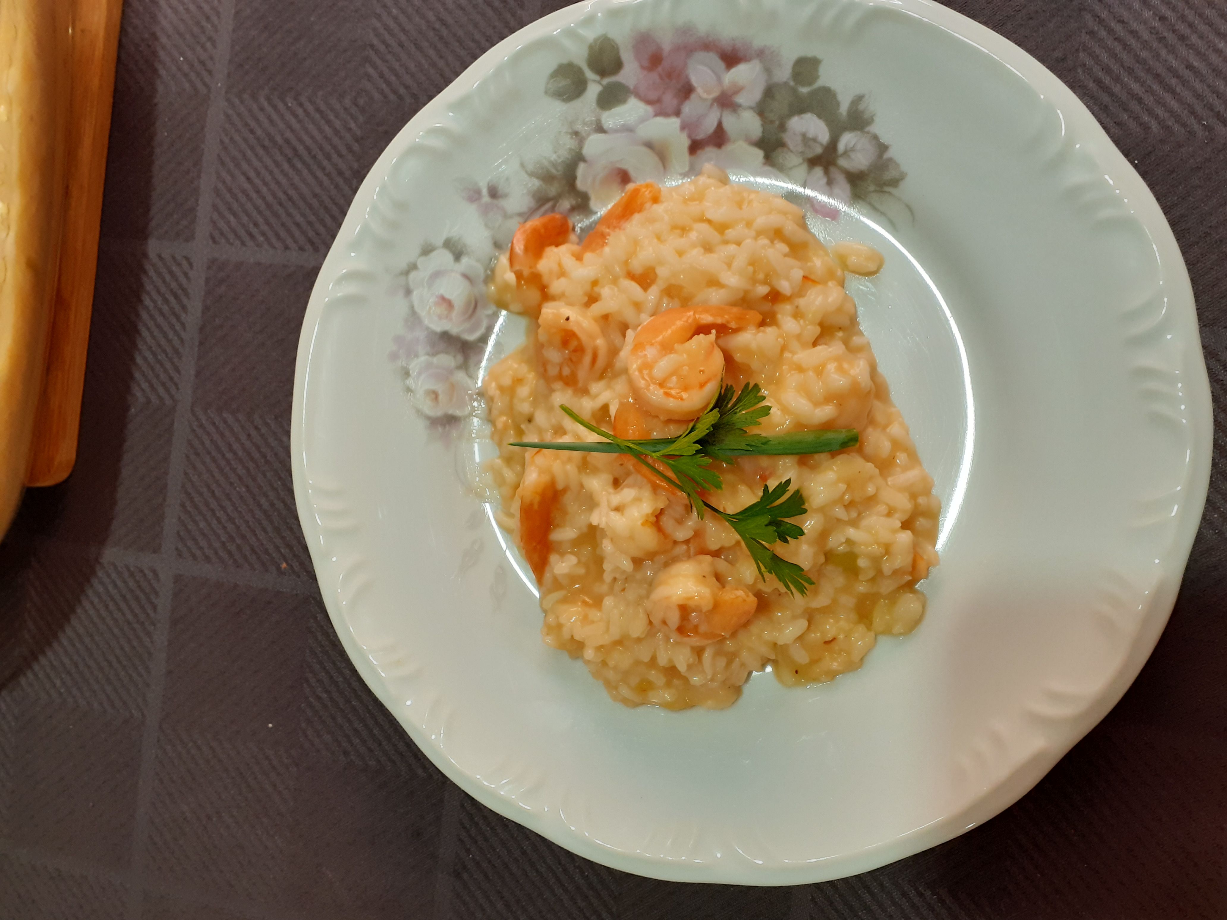 Risoto de camarão com queijo canastra