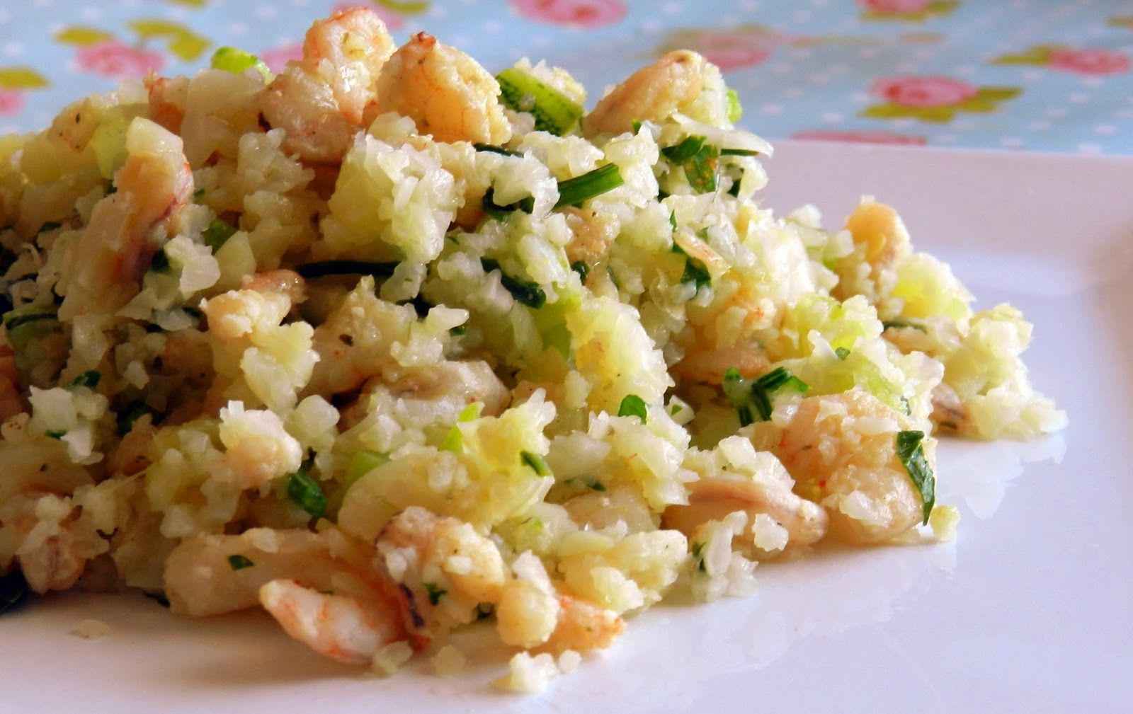 Risoto de couve-flor com camarão