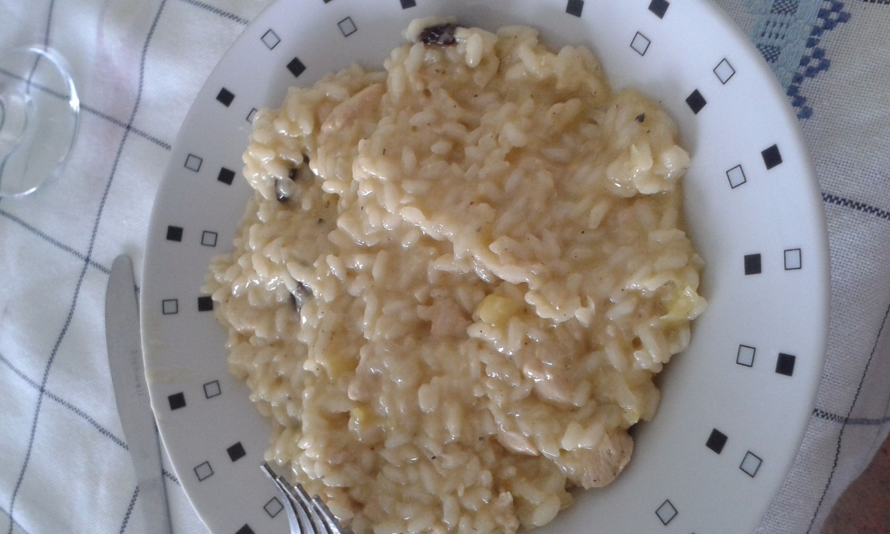 Risoto de frango com maçã