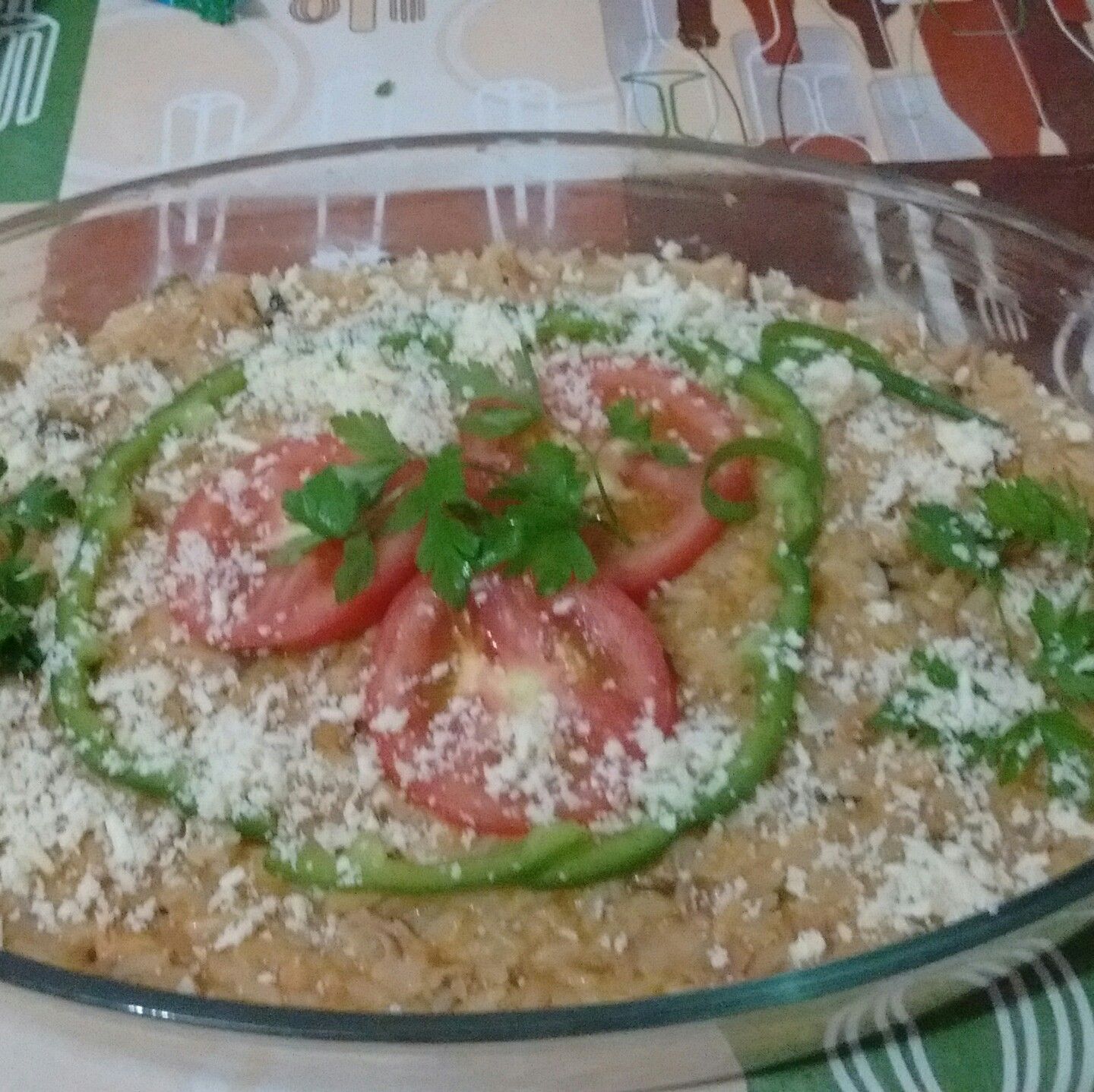 Risoto de frango desfiado com tomate seco