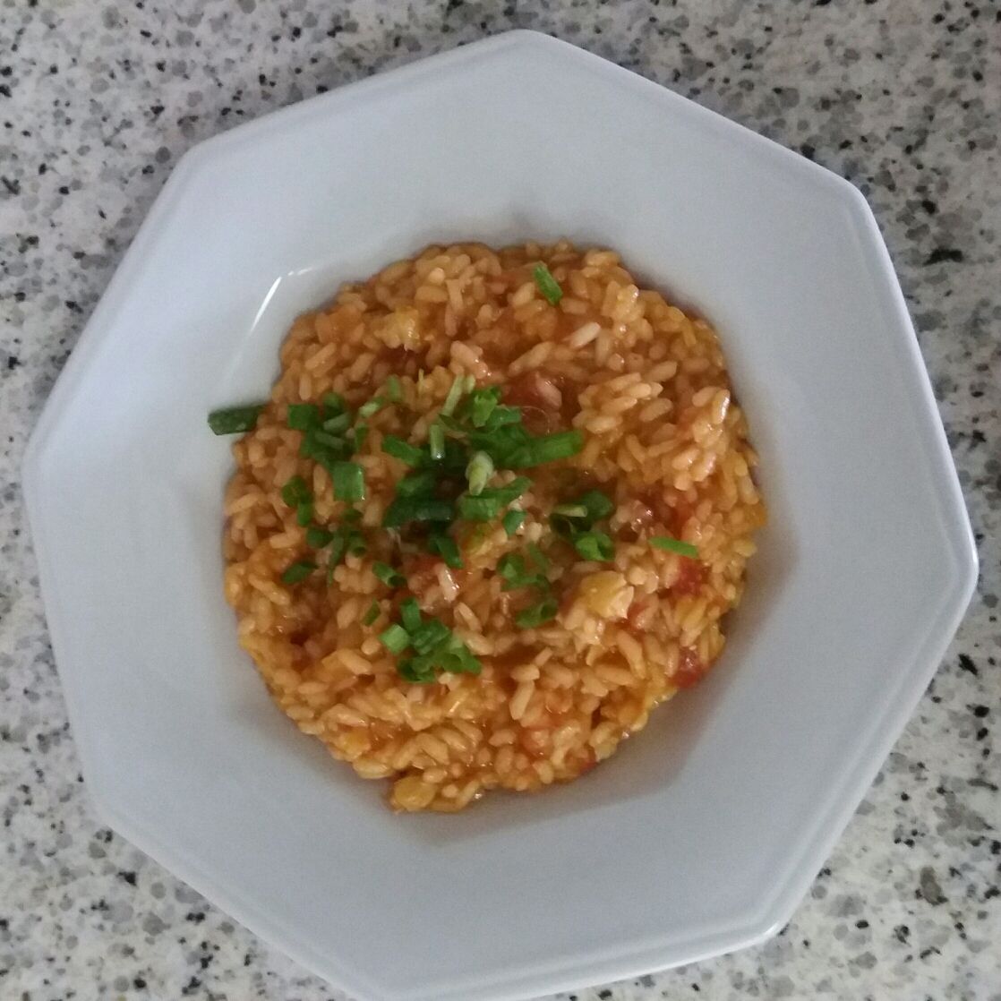 Risoto de lagostim com tomate