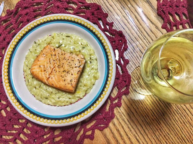 Risoto de limão siciliano com filé de salmão