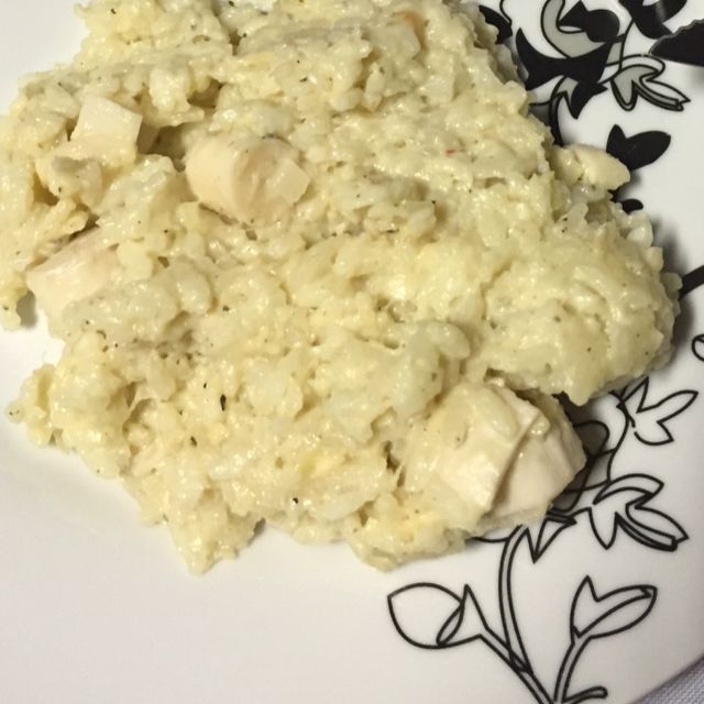 Risoto de palmito com gorgonzola