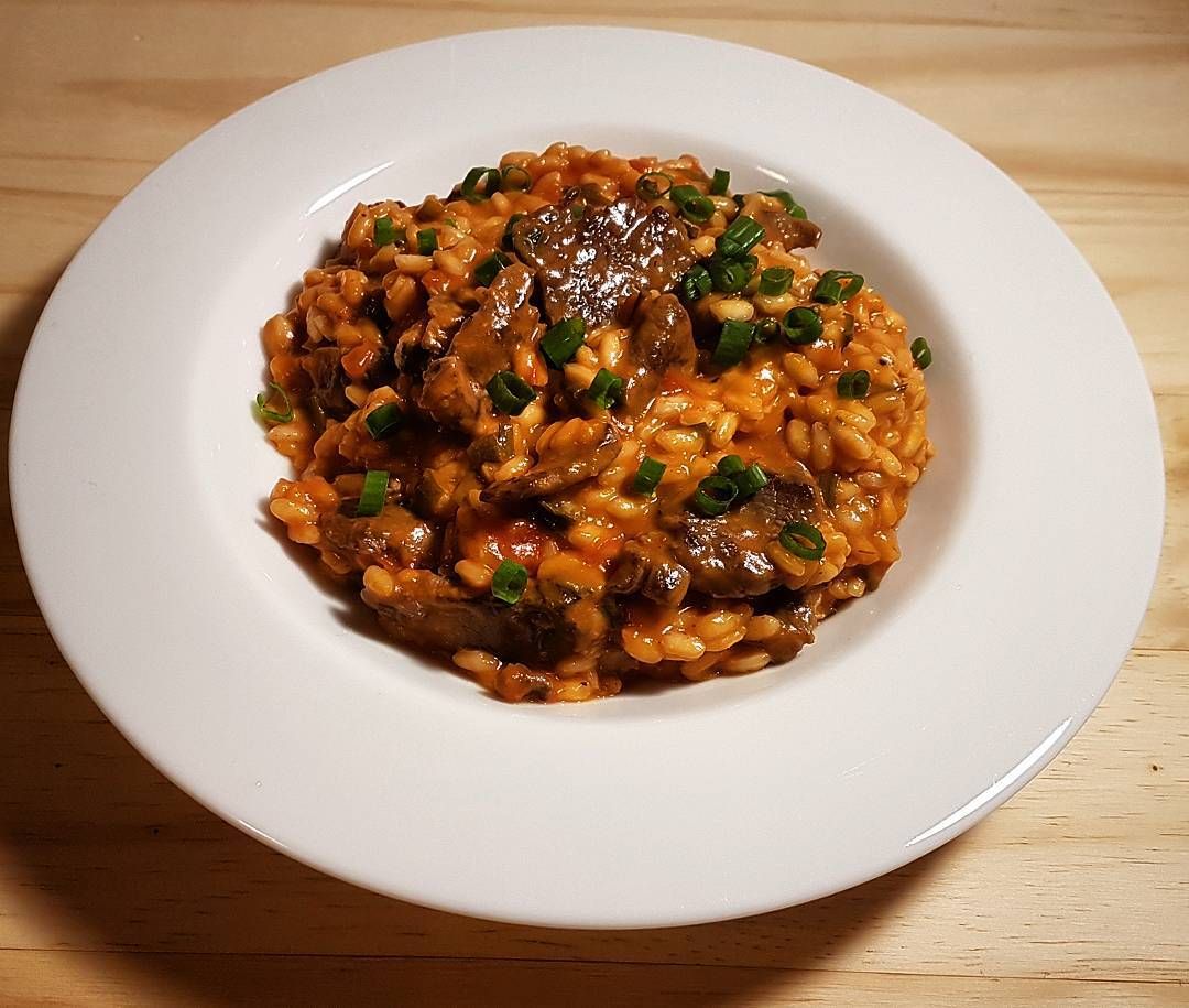 Risoto de picanha com tomate e gorgonzola