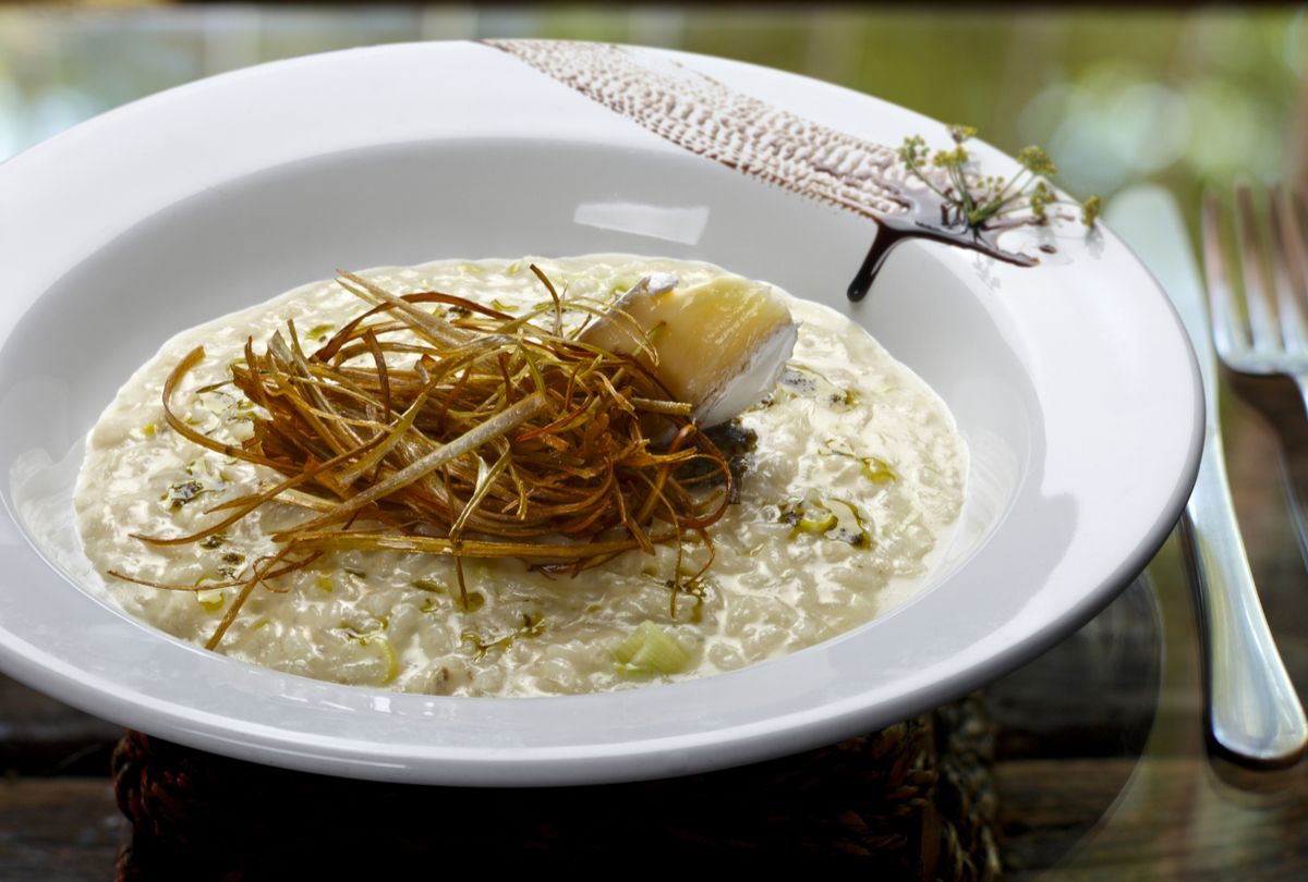 Risoto de queijo brie e pêra