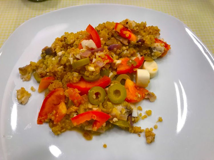 Risoto de quinoa e saint-peter au coco