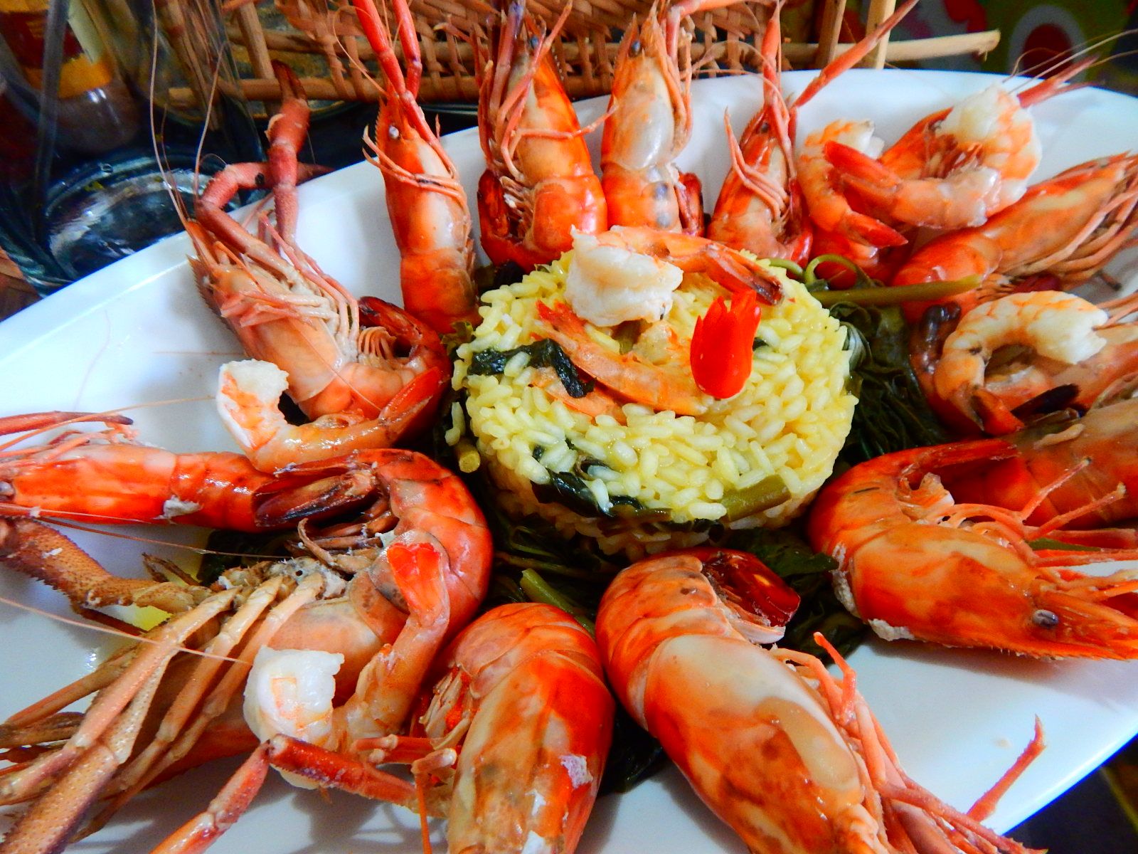 Risoto de tucupi com lagostins