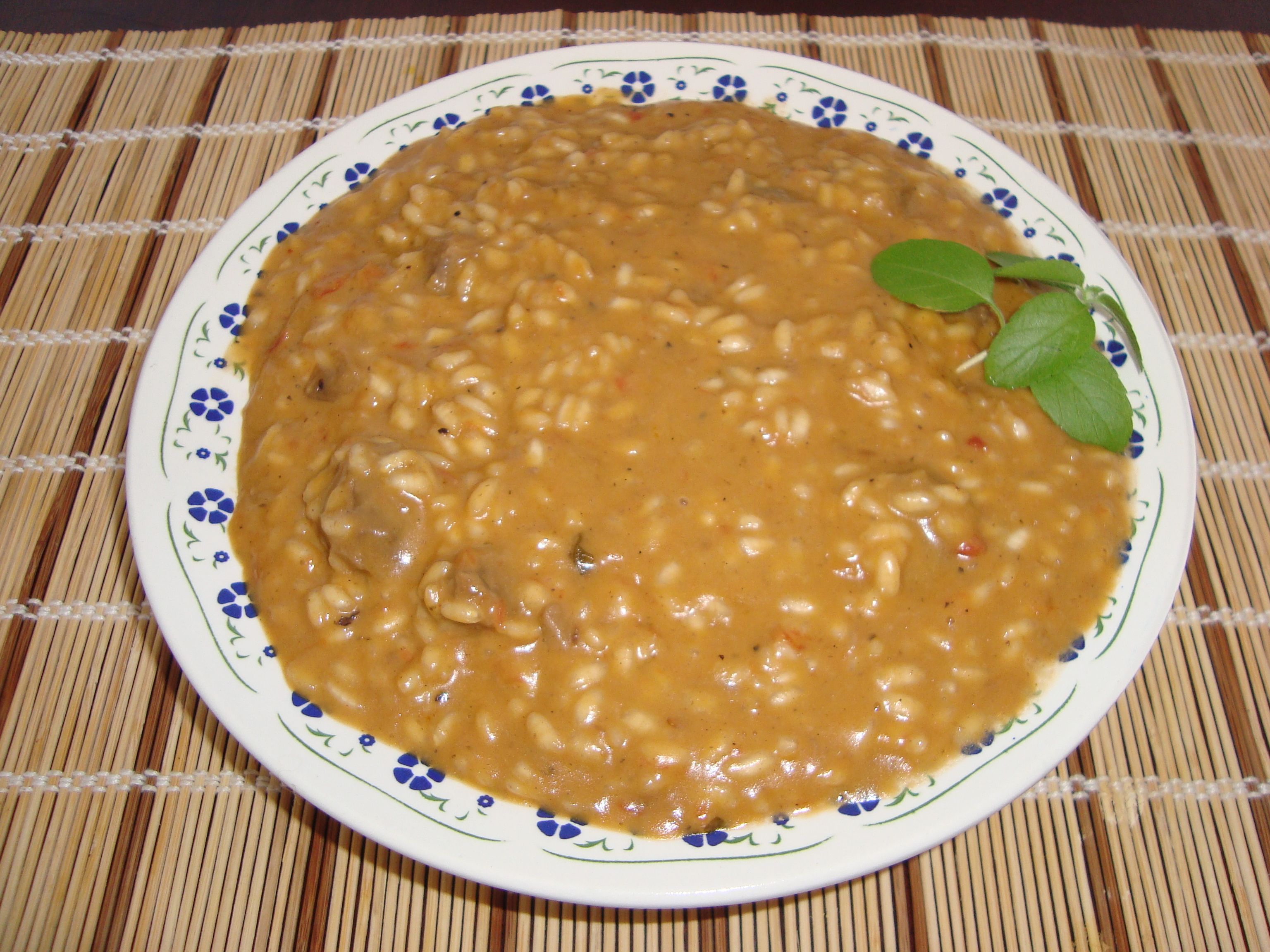 Risoto italiano com iscas de filé