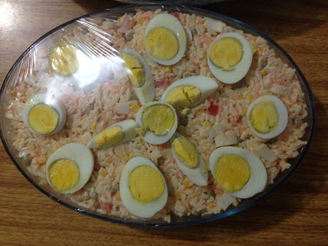 Salada de arroz da nona Ivete