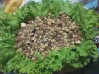 Salada de grão-de-bico com lentilha