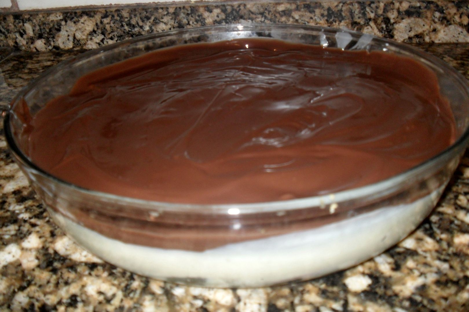 Sobremesa de maçã com iogurte de chocolate