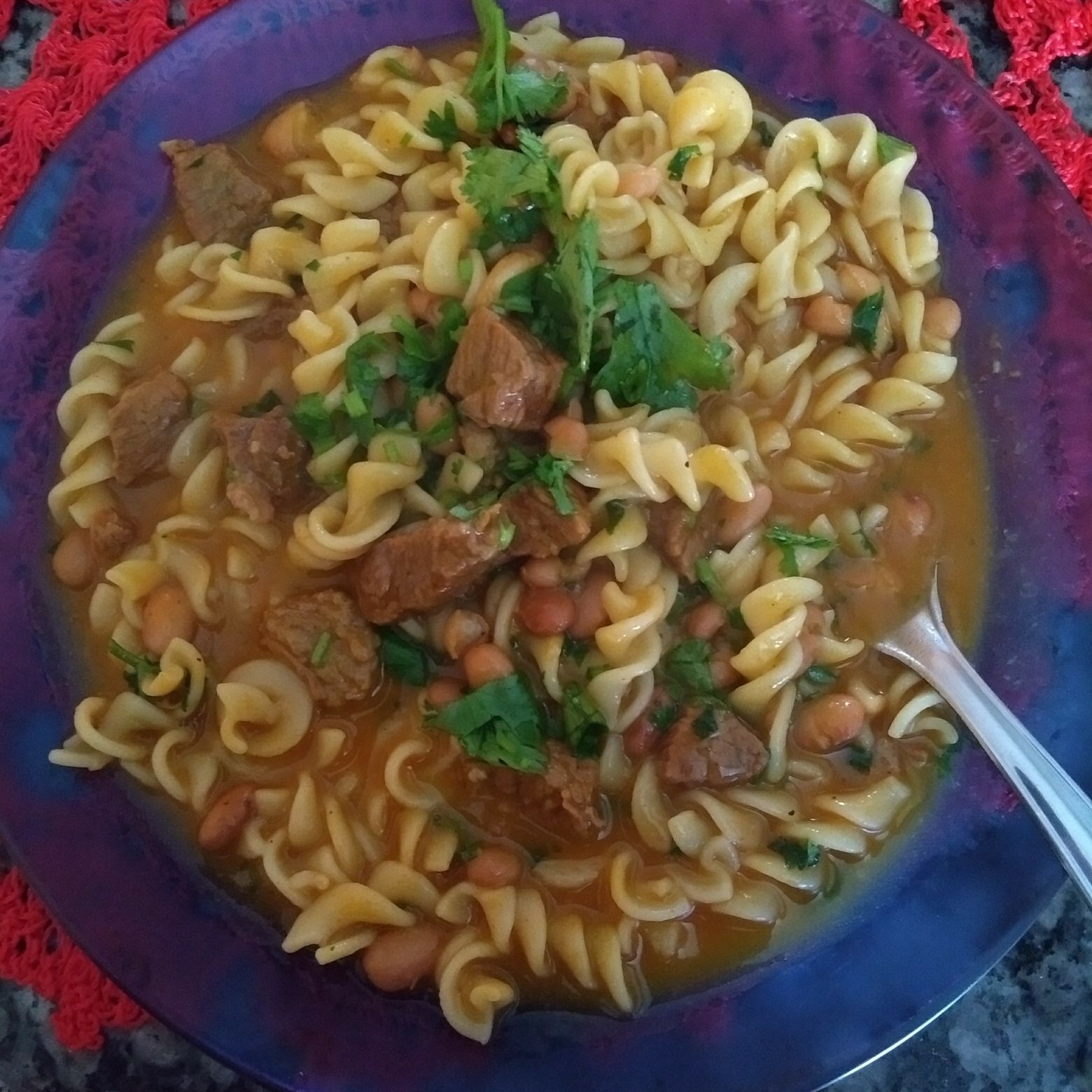 Sopa com caldo de feijão