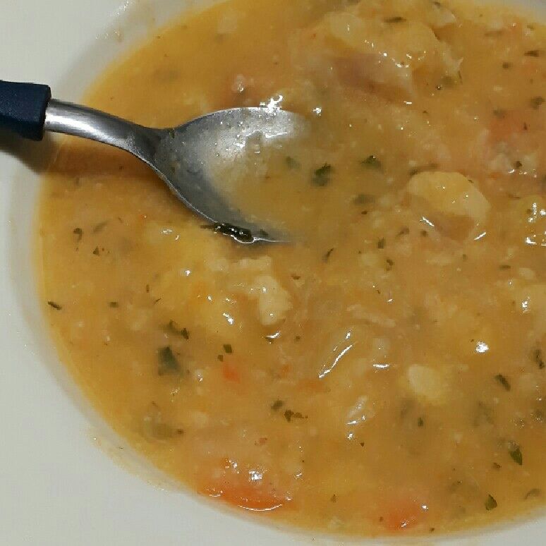 Sopa com peixe e aveia