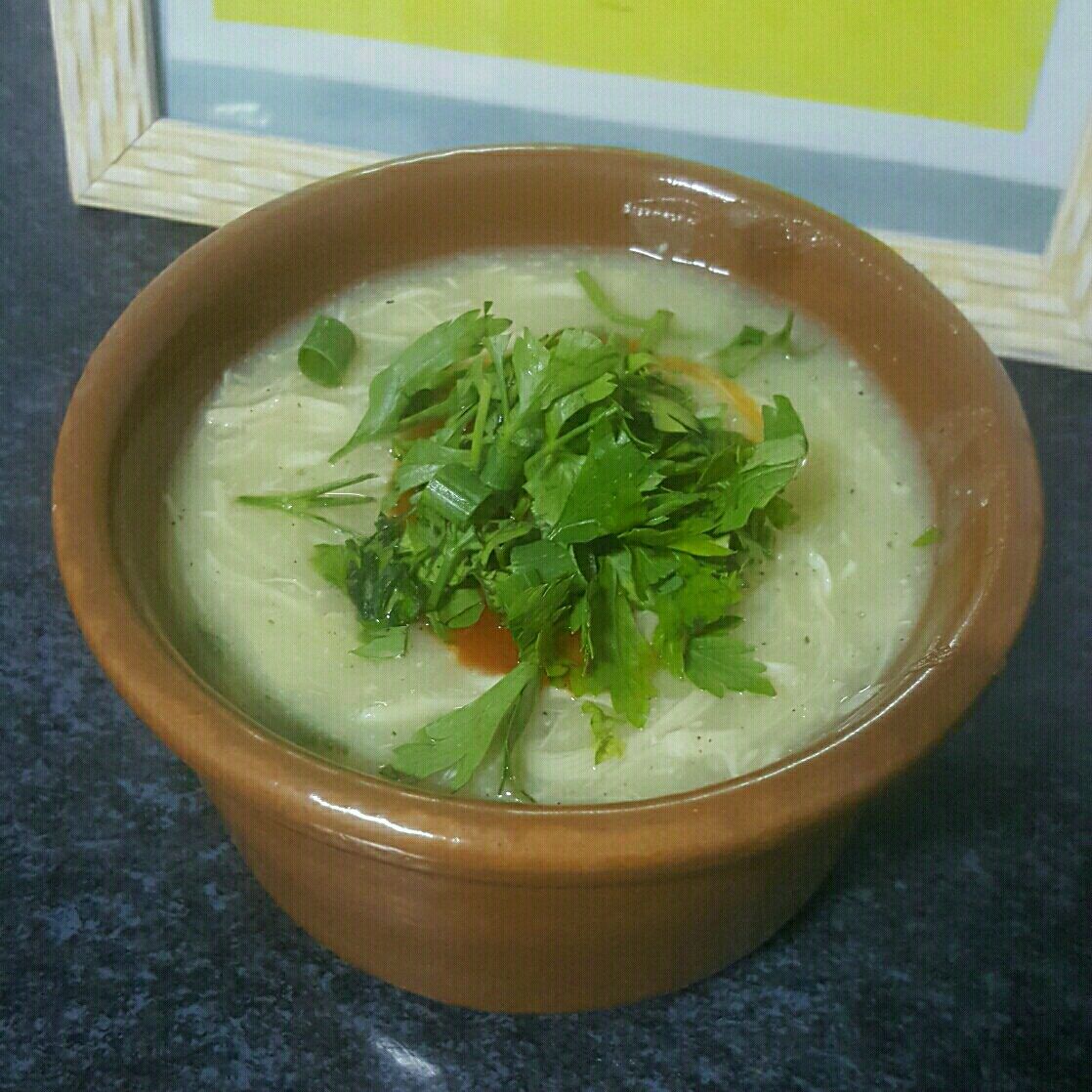 Sopa de batata doce e frango