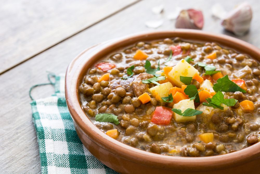 Sopa de lentilha para reveillon