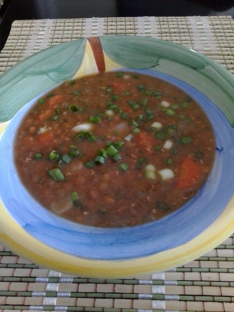 Sopa de lentilha vegetariana