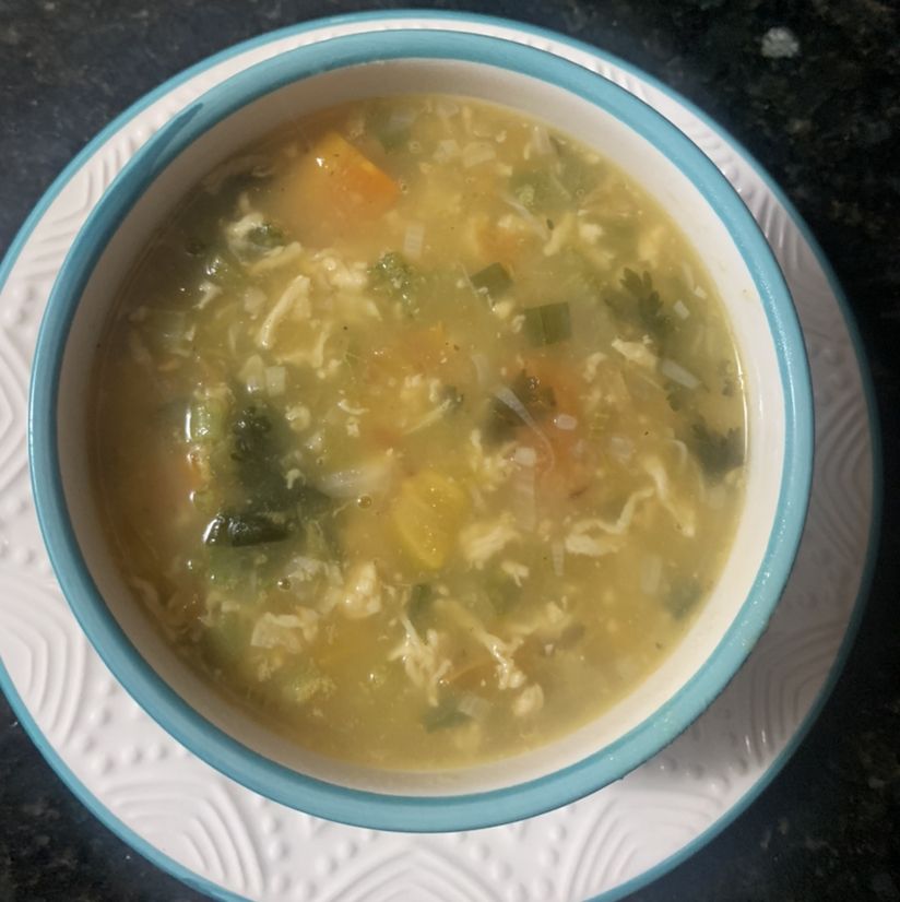 Sopa de mandioquinha com frango