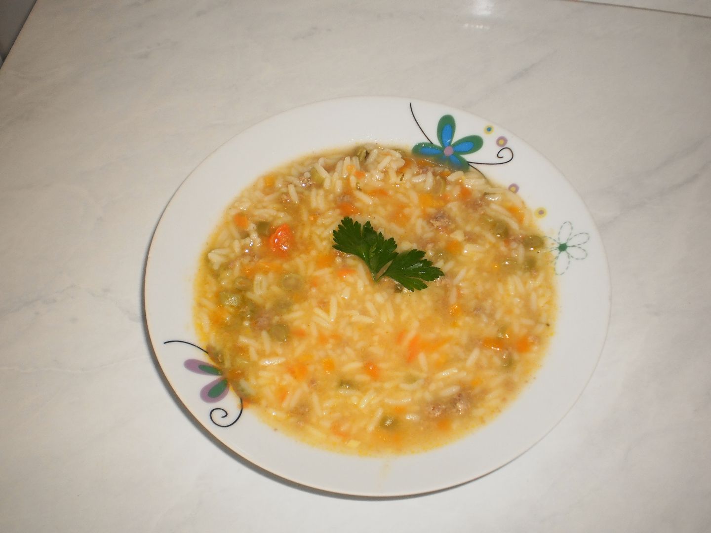 Sopa grega de arroz