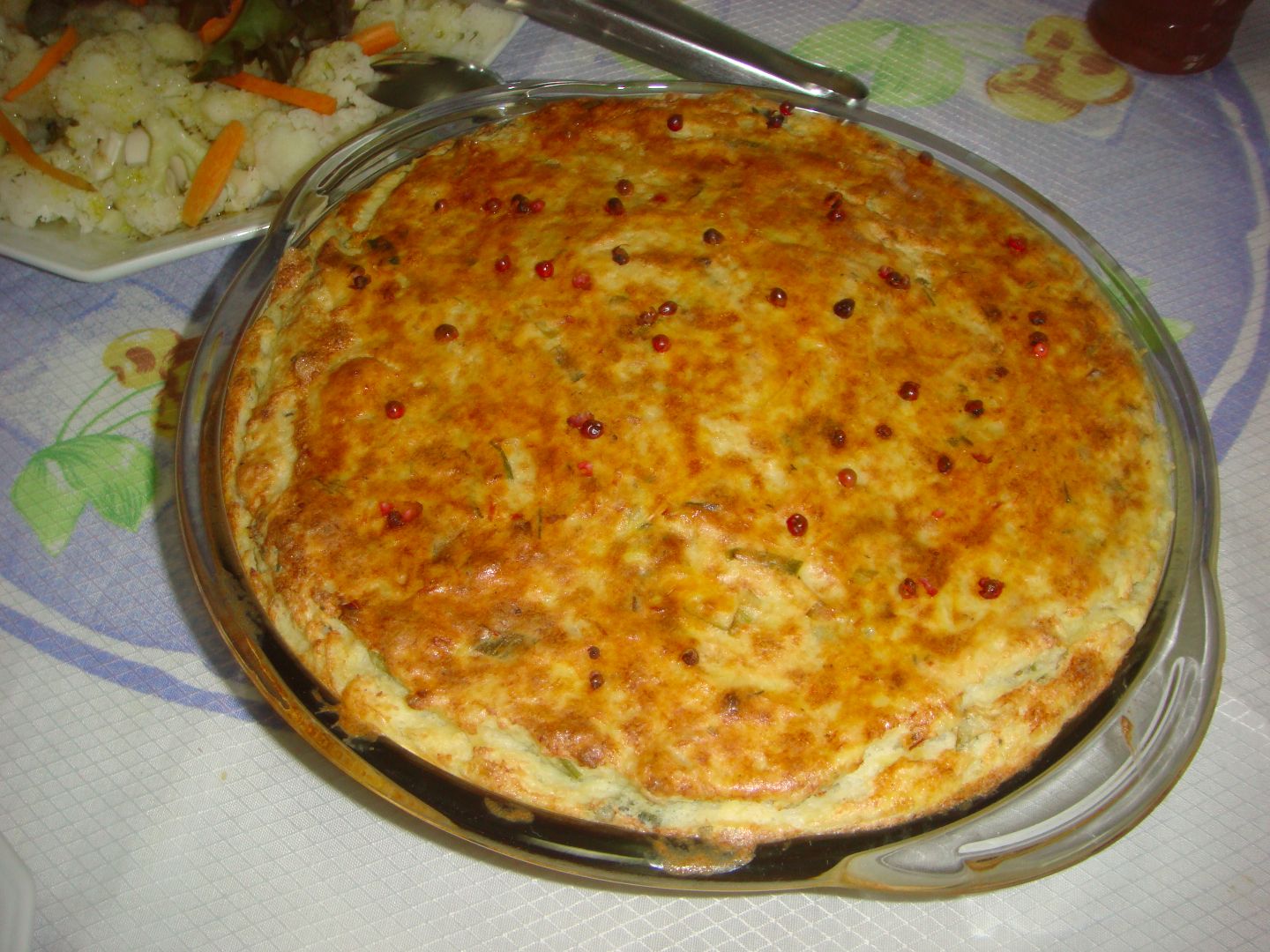 Souflé de bacalhau com pimenta rosa